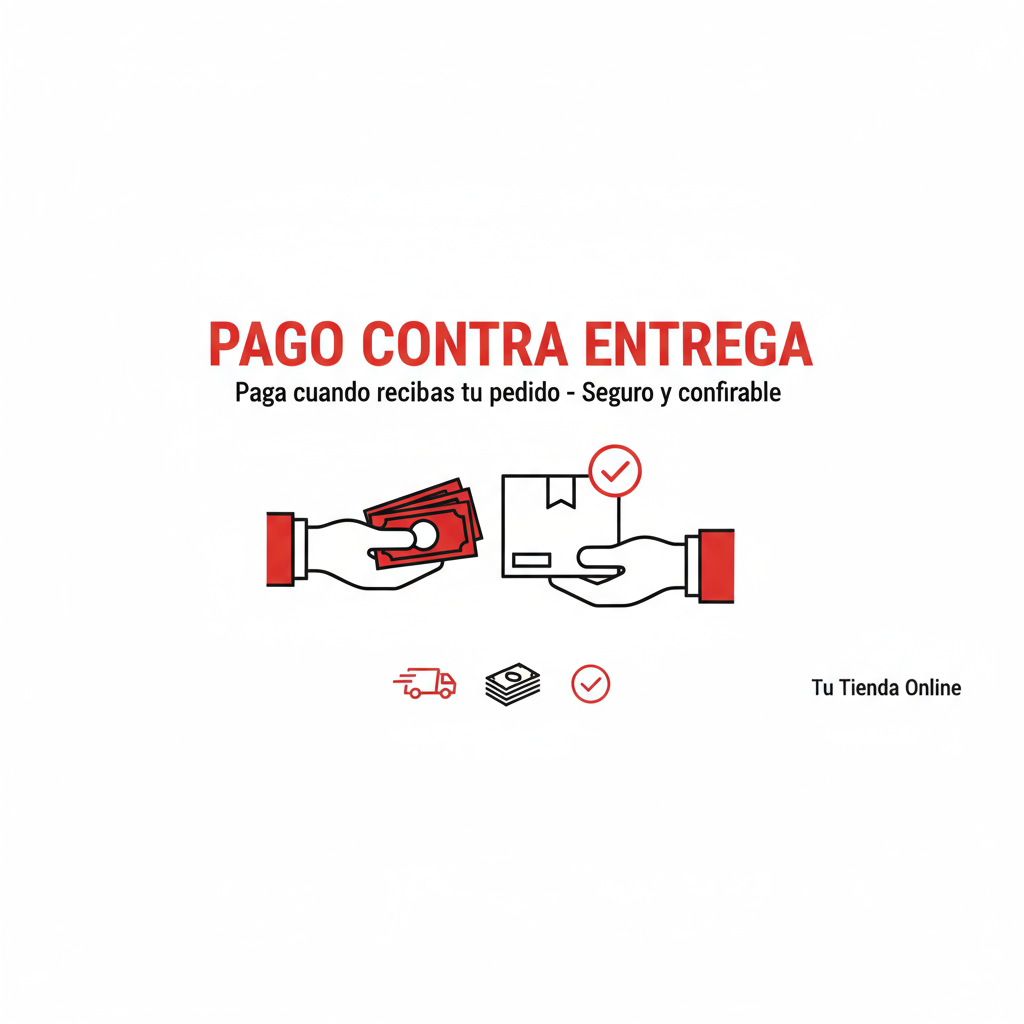 Banner de Pago Contra Entrega - Rojo, Negro y Blanco